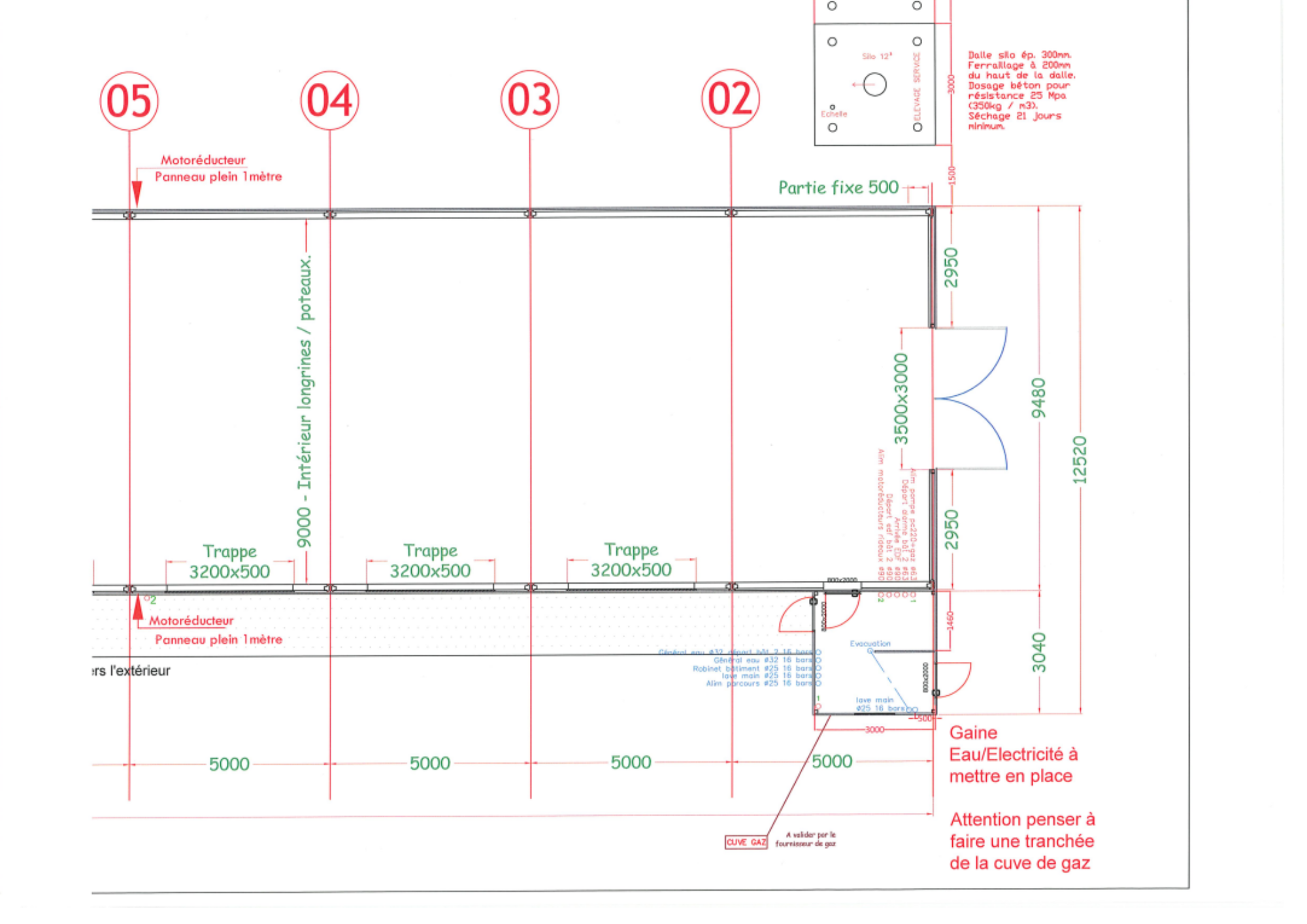 Plan des gaines techniques